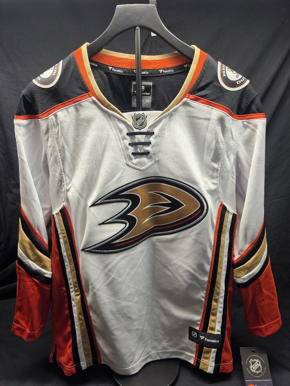 NWT Fanatics Anaheim Ducks Women's White Away Breakaway Jersey Blank Size S